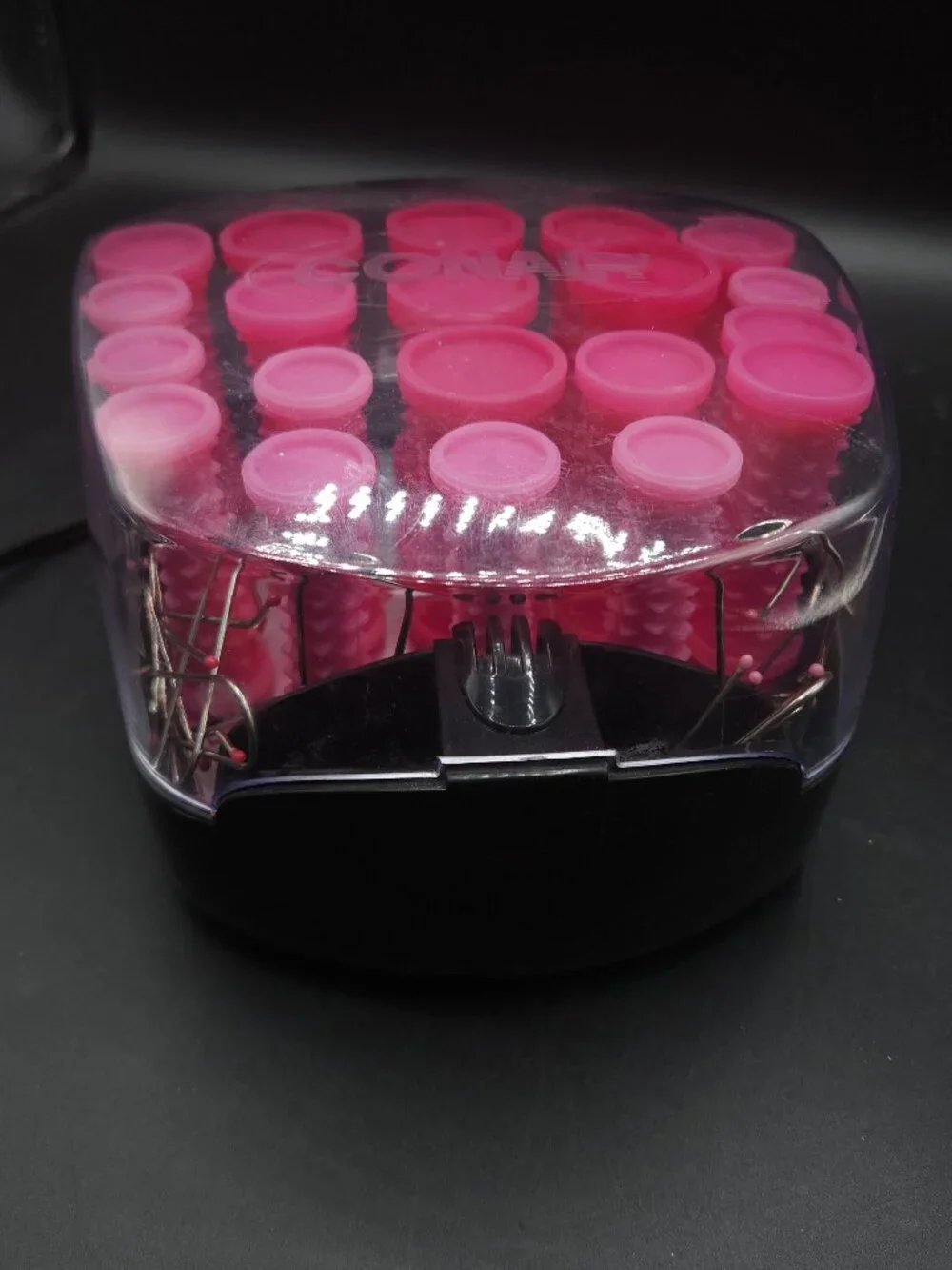 Conair Compact Multi-Size Hot Rollers Set 20 Pink With Clips Tested Works